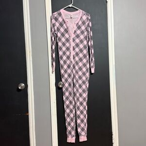 Victoria’s Secret Plaid Thermal Button Front Onesie Pajamas Size: S